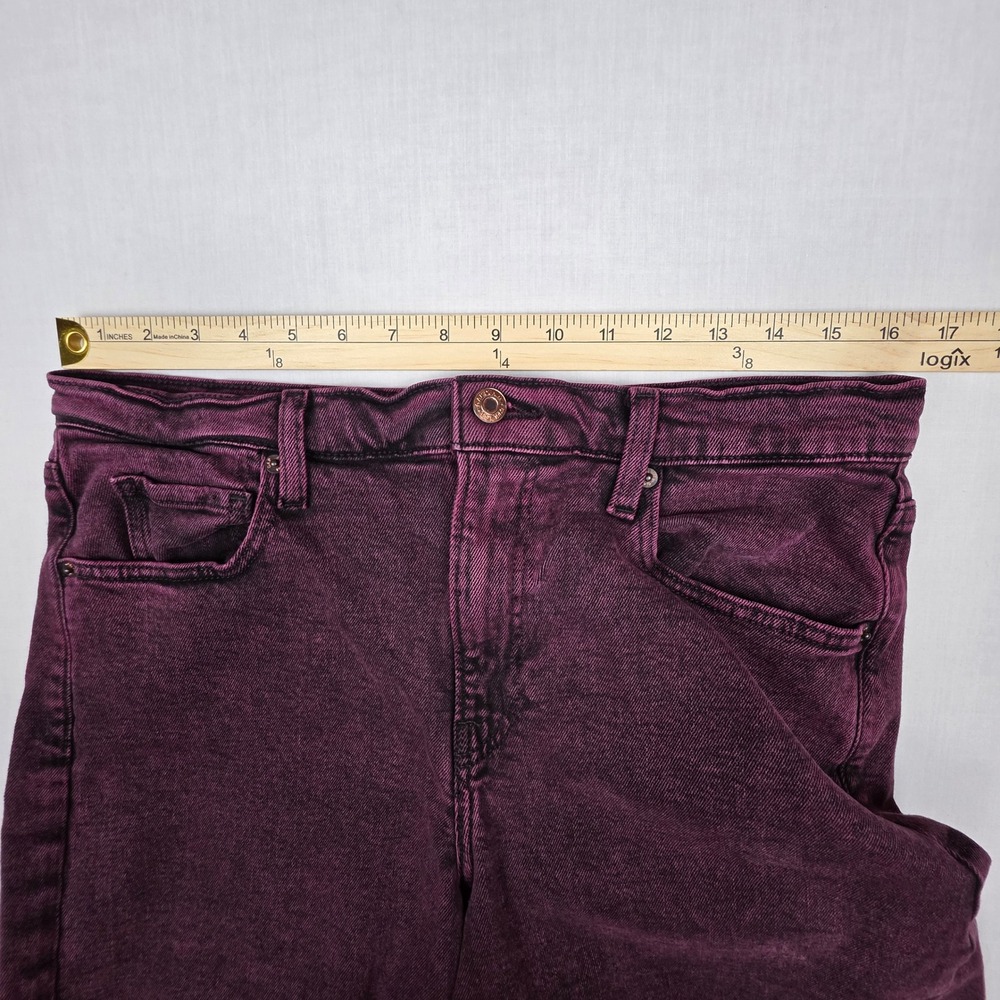 GAP High Rise Stride Jeans Women 31 12S Burgundy Overdyed Regenerative Cotton - Picture 8 of 11